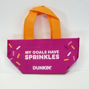 2026 Dunkin Donuts Mini Tote Bag My Goals Have Sprinkles Limited Edition